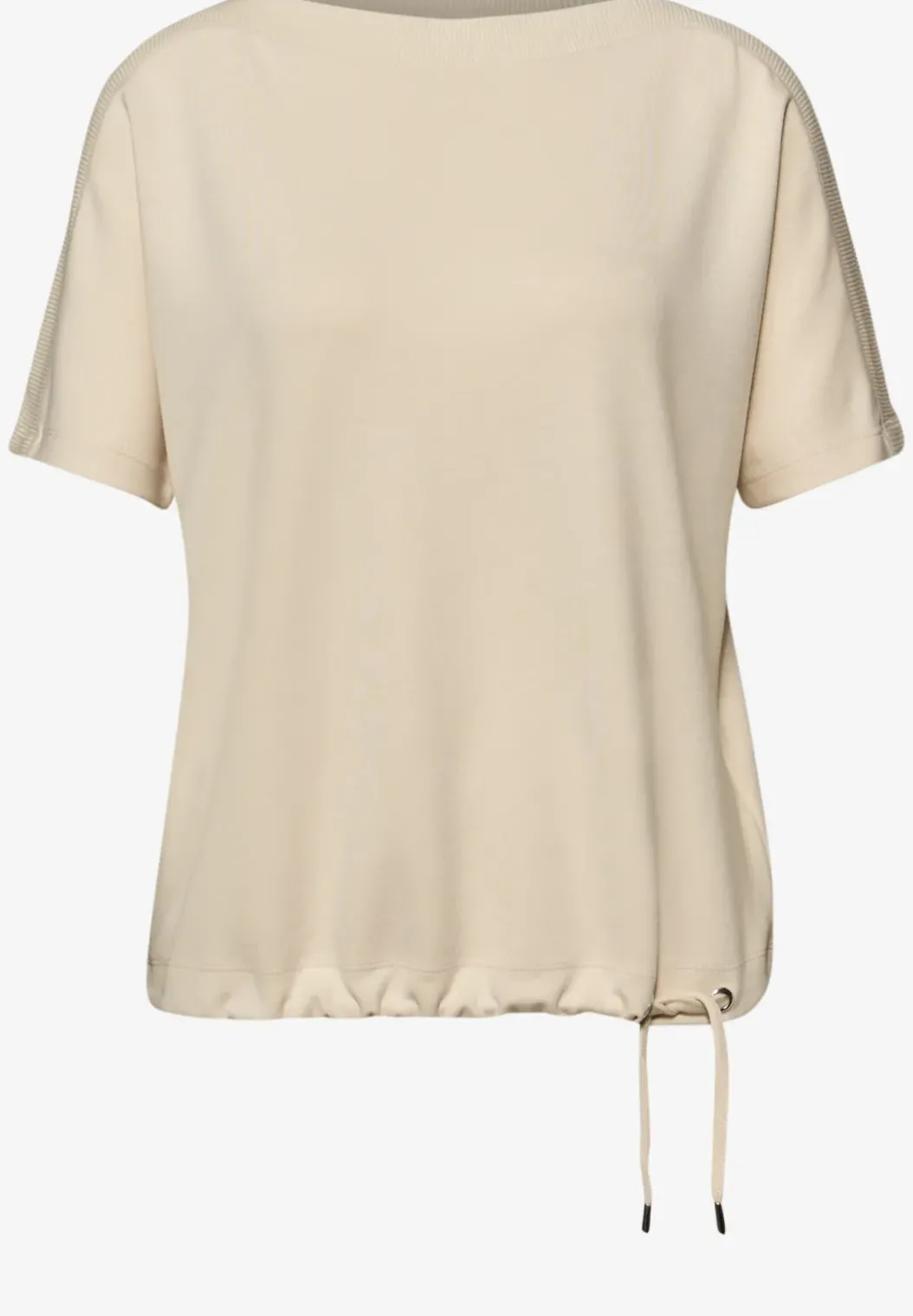 Shirt met overhangende schouders en geribd detail