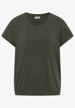 Shirt met overhangende schouders en kanten details