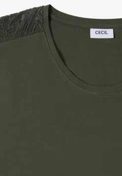 Shirt met overhangende schouders en kanten details