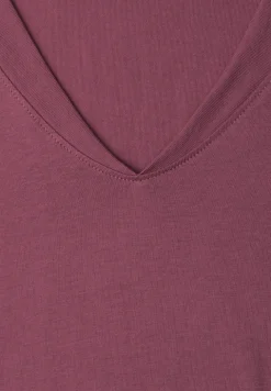 Shirt met overhangende schouders en V-hals