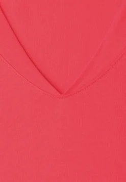 Shirt met overhangende schouders en V-hals