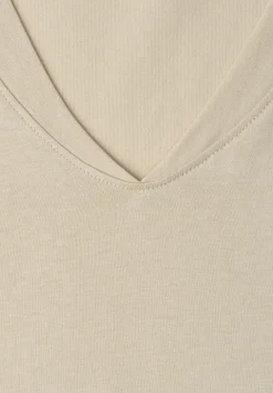 Shirt met overhangende schouders en V-hals