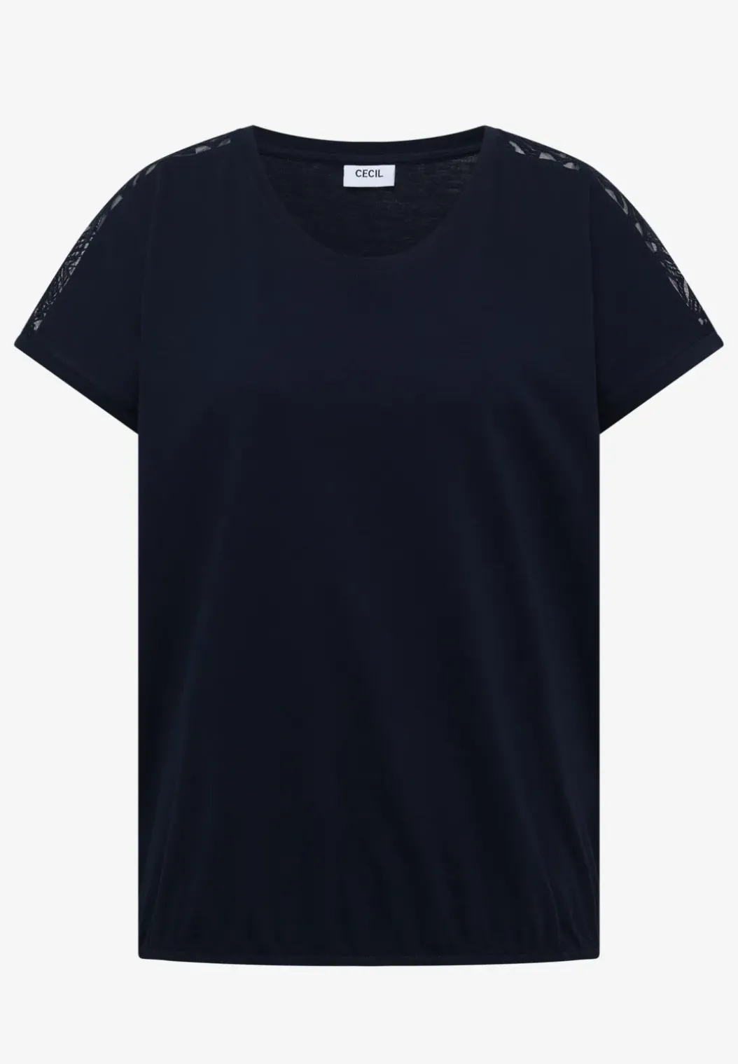 Shirt met overhangende schouders en kanten details