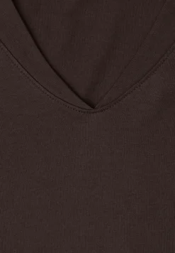 Shirt met overhangende schouders en V-hals