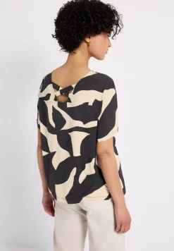 Shirt met print en lintdetail