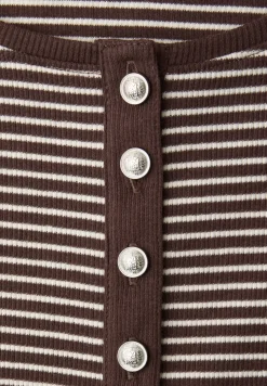 Shirt met ronde hals en knopen