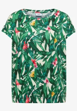 Shirt met ronde hals en omslagdetail
