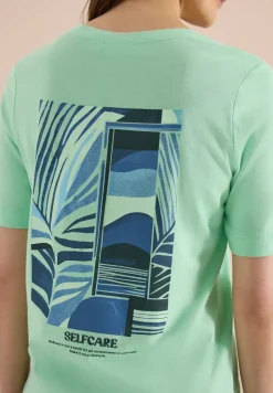 Shirt met ronde hals en opdruk op de rug