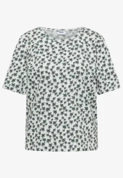 Shirt met ronde hals en palmopdruk