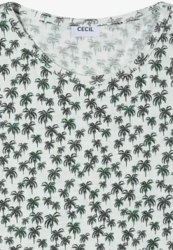 Shirt met ronde hals en palmopdruk