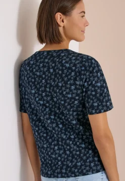 Shirt met ronde hals en palmopdruk