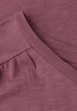Shirt met ronde hals en rimpels