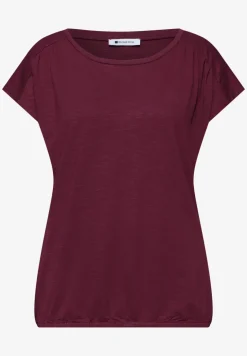 Shirt met ronde hals en rimpels