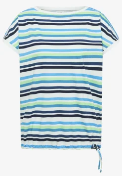 Shirt met ronde hals en rimpels