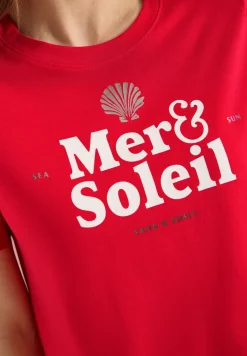 Shirt met ronde hals en tekst