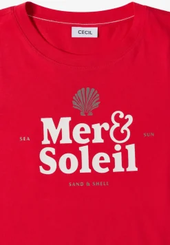 Shirt met ronde hals en tekst
