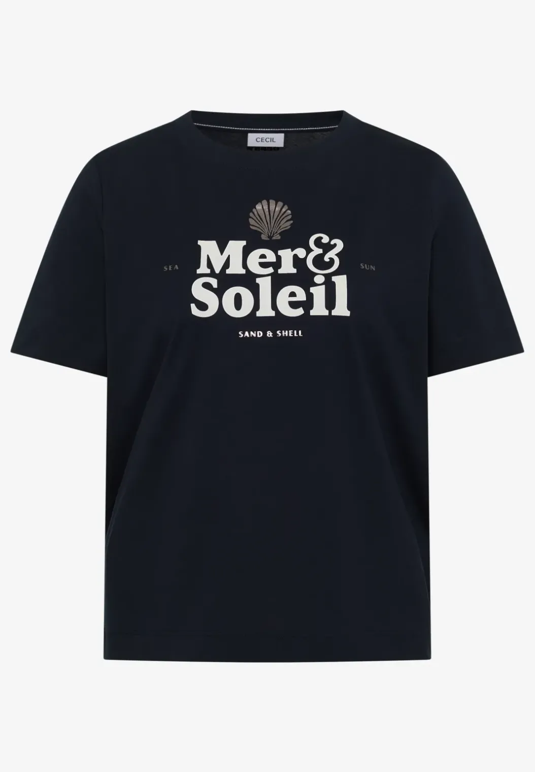 Shirt met ronde hals en tekst