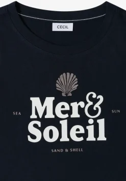 Shirt met ronde hals en tekst