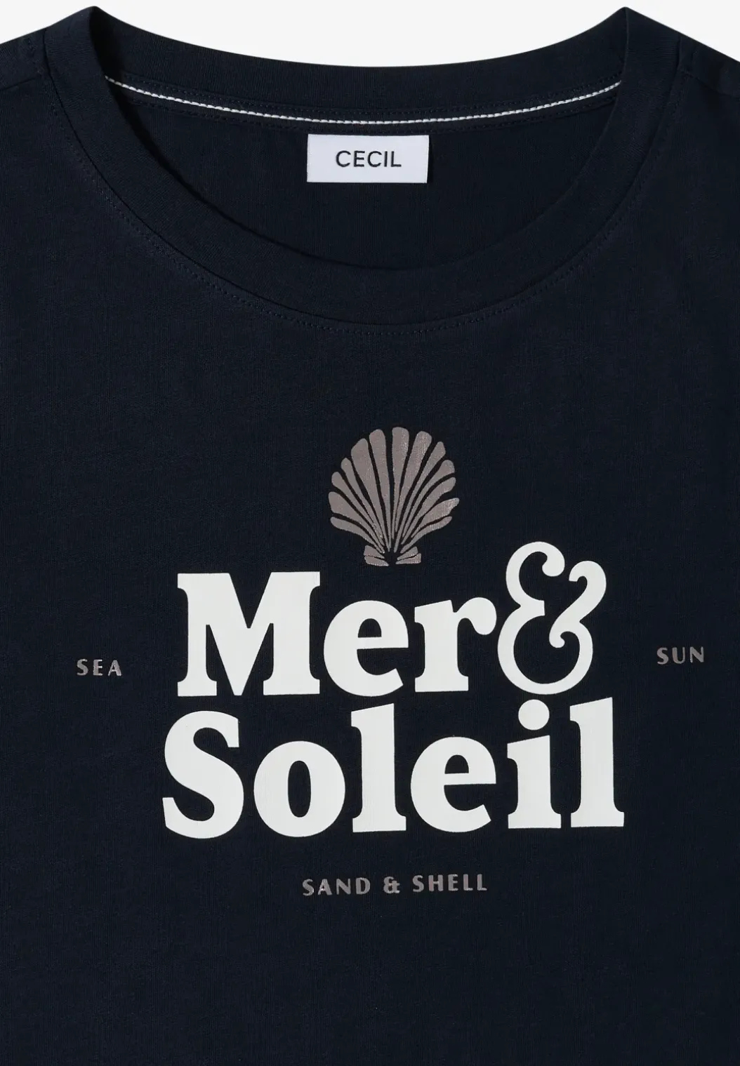 Shirt met ronde hals en tekst