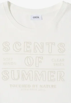 Shirt met ronde hals en Wording Artwork
