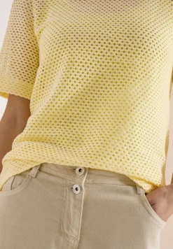 Shirt met ronde hals in ajour look