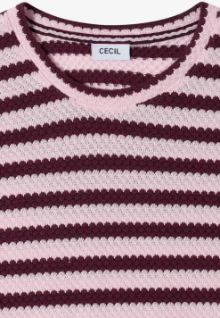 Shirt met ronde hals in ajour look