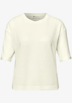 Shirt met ronde hals in gebreide look