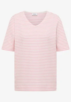 Shirt met ronde V-hals