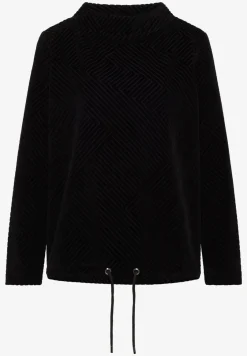 Shirt met structuur en trechtervormige hals