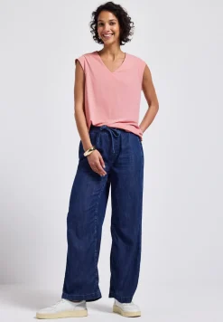 Shirt met structuur in zijde-look