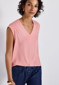 Shirt met structuur in zijde-look