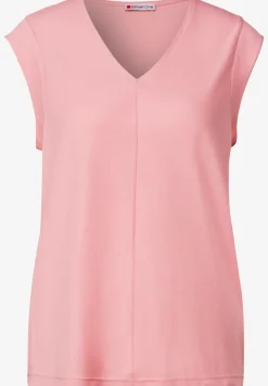 Shirt met structuur in zijde-look