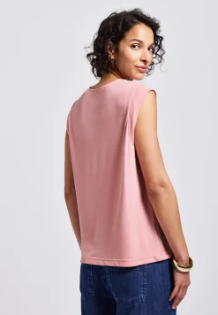 Shirt met structuur in zijde-look