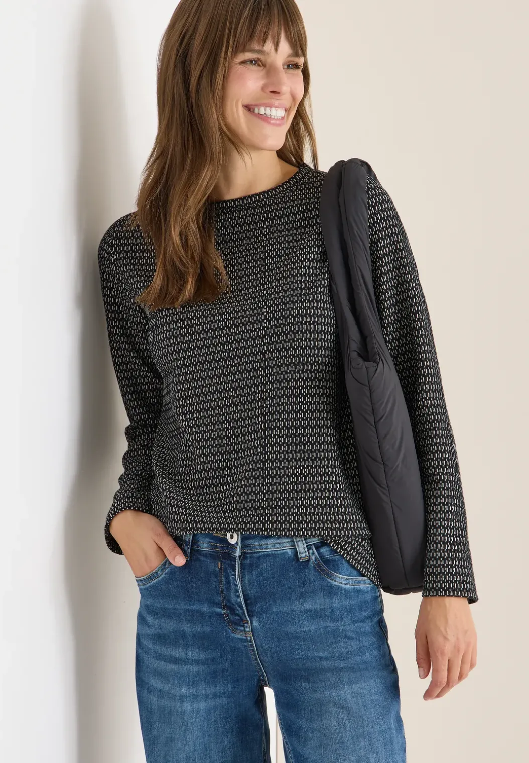 Shirt met structuur, tweekleurig