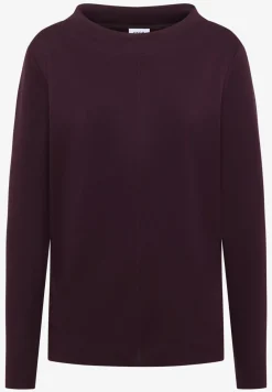 Shirt met trechtervormige hals in effen kleur