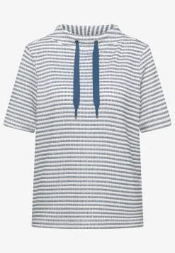 Shirt met trechtervormige hals en structuur