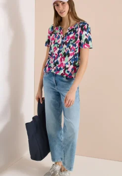 Shirt met tuniek en split aan de hals