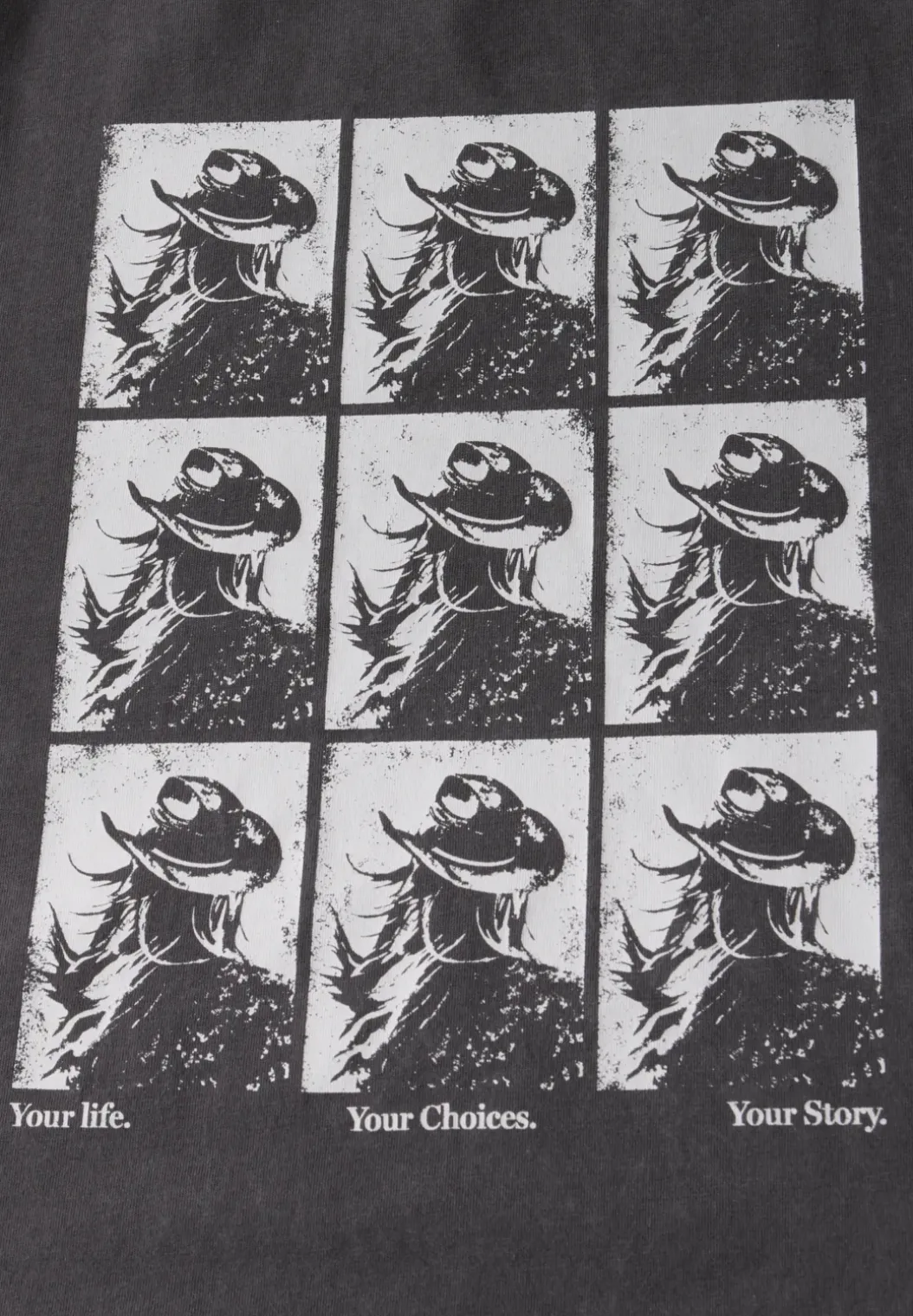 Shirt met verwassen look en print