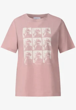Shirt met verwassen look en print