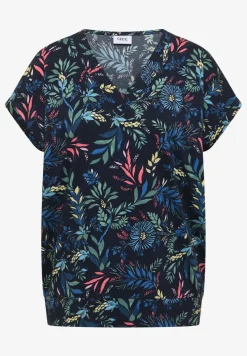 Shirt met V-hals en bloemenprint