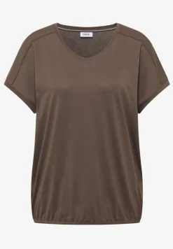Shirt met V-hals en kanten detail