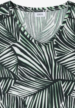 Shirt met V-hals en kanten detail