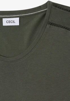 Shirt met V-hals en kanten detail