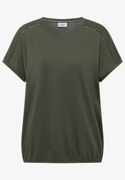 Shirt met V-hals en kanten detail