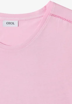 Shirt met V-hals en kanten detail