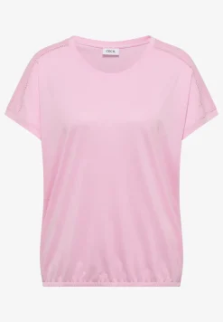 Shirt met V-hals en kanten detail