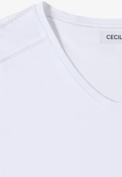 Shirt met V-hals en kanten detail