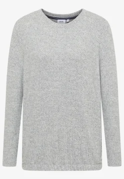 Shirt met visgraatmotief en jacquardmotief