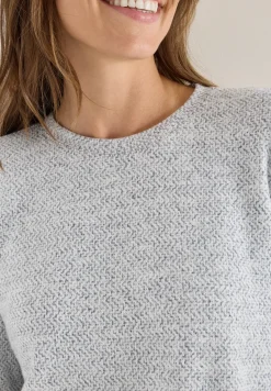 Shirt met visgraatmotief en jacquardmotief
