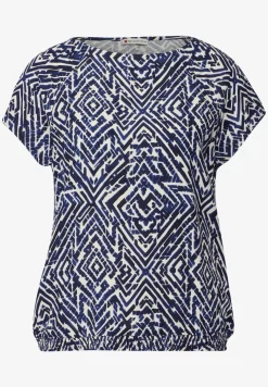 Shirt van gemengd materiaal met patroon